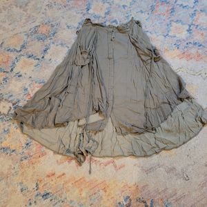 Free People army green rayon skirt